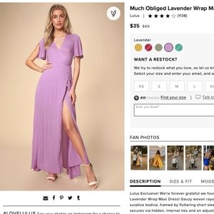 Lulu's Much Obliged Lavender Wrap Maxi Dress